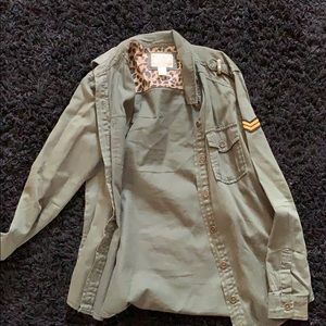 Green military style jacket